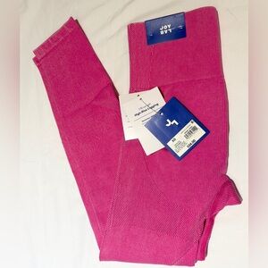 NEW Joy Lab Women's High-Rise Ribbed Seamless 7/8 Leggings Taffee Pink XS